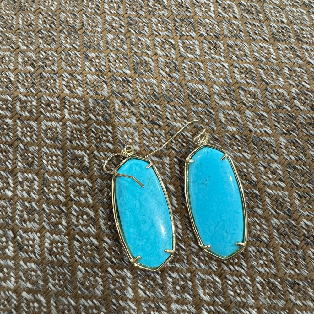 Kendra Scott Elegant Gold and Turquoise Earrings